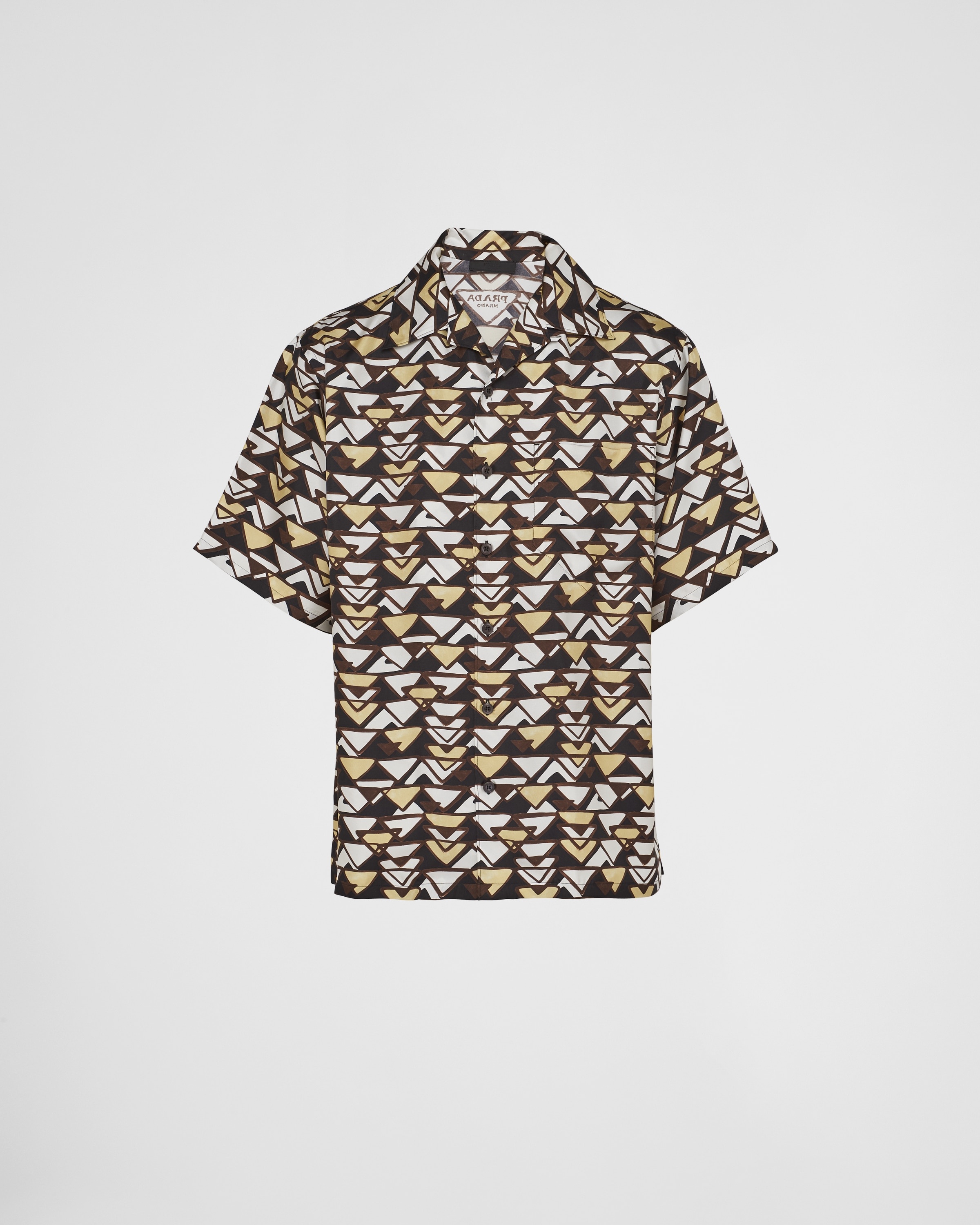 Short-sleeved silk twill shirt - 1