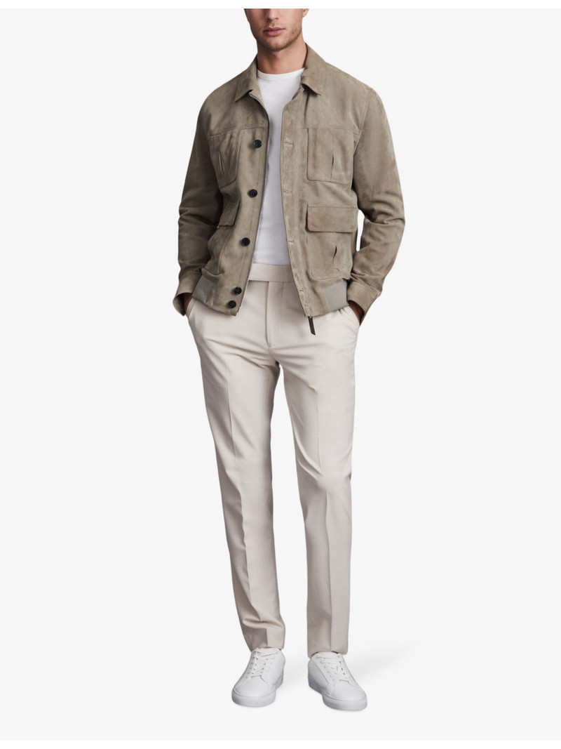REISS Found pressed-crease straight-leg stretch-woven trousers outlook