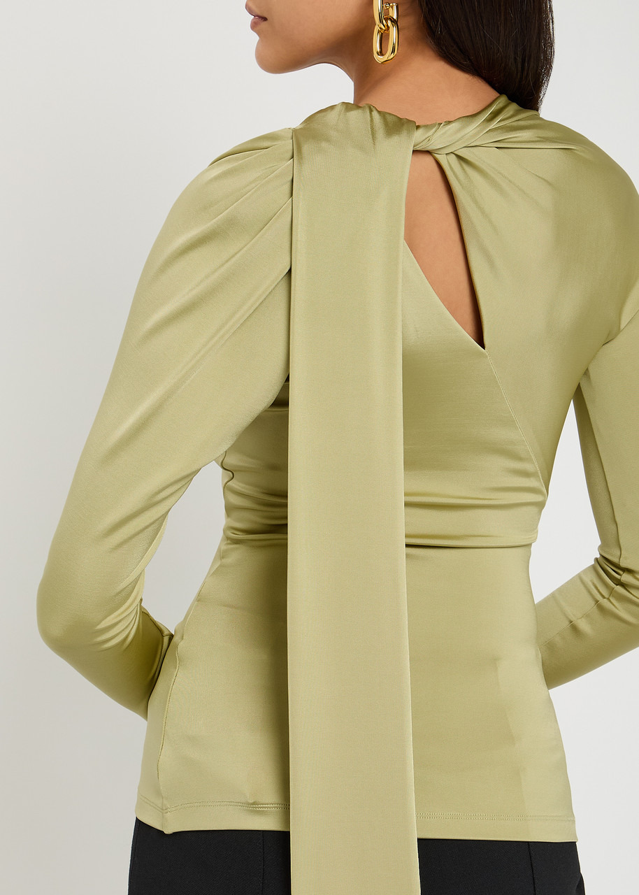 Victoria Beckham Gathered Stretch-jersey top - 5