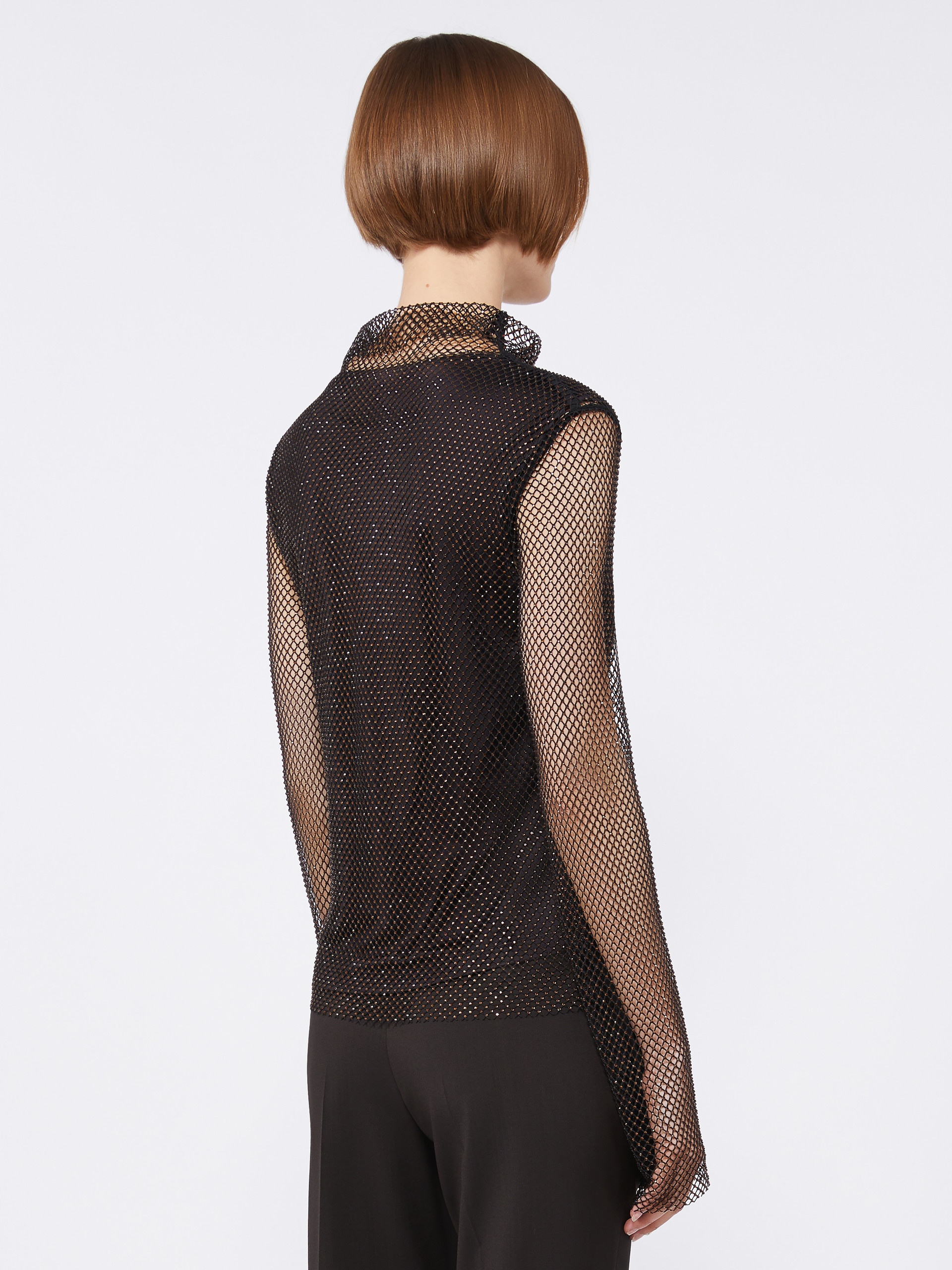 GERARDA Mesh T-shirt with rhinestones - 4