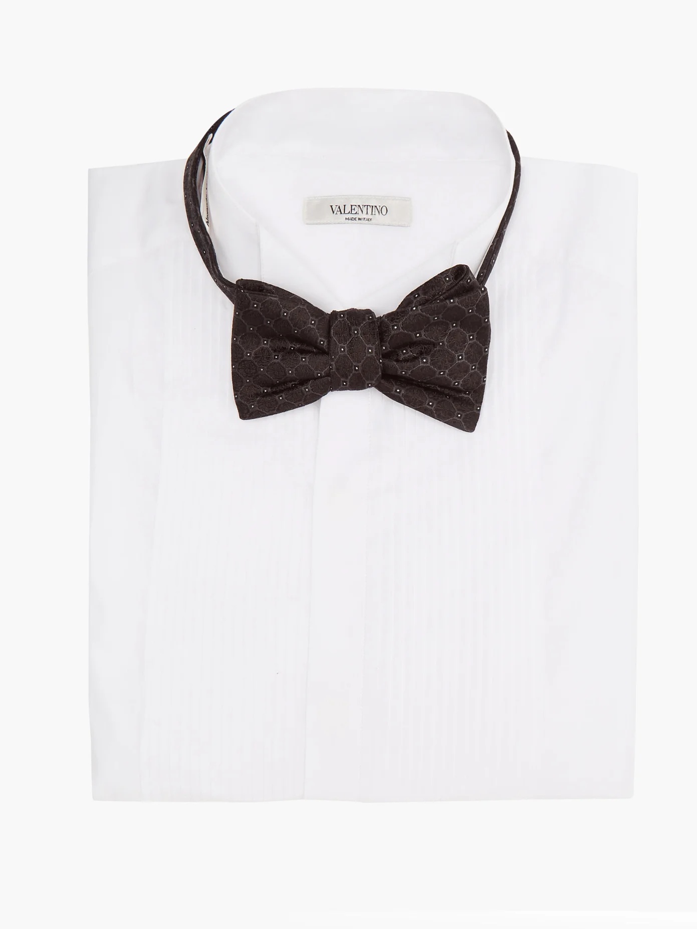 Honeycomb-jacquard silk bow tie - 2