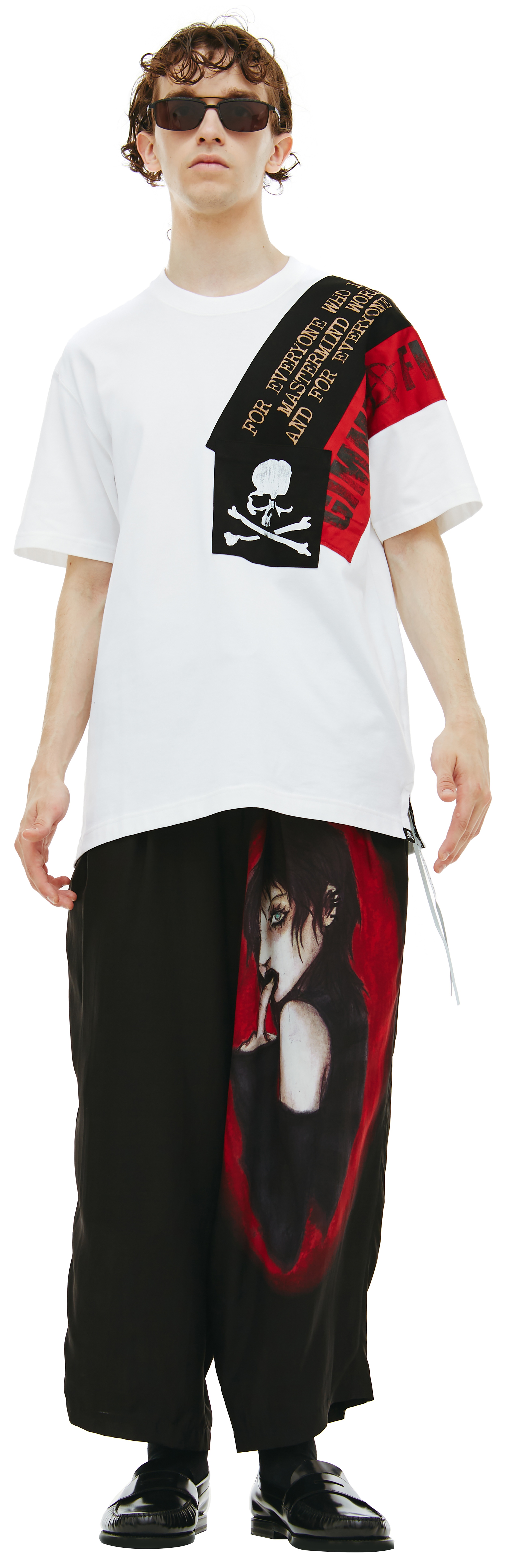 WHITE T-SHIRT WITH PATCHES - 1