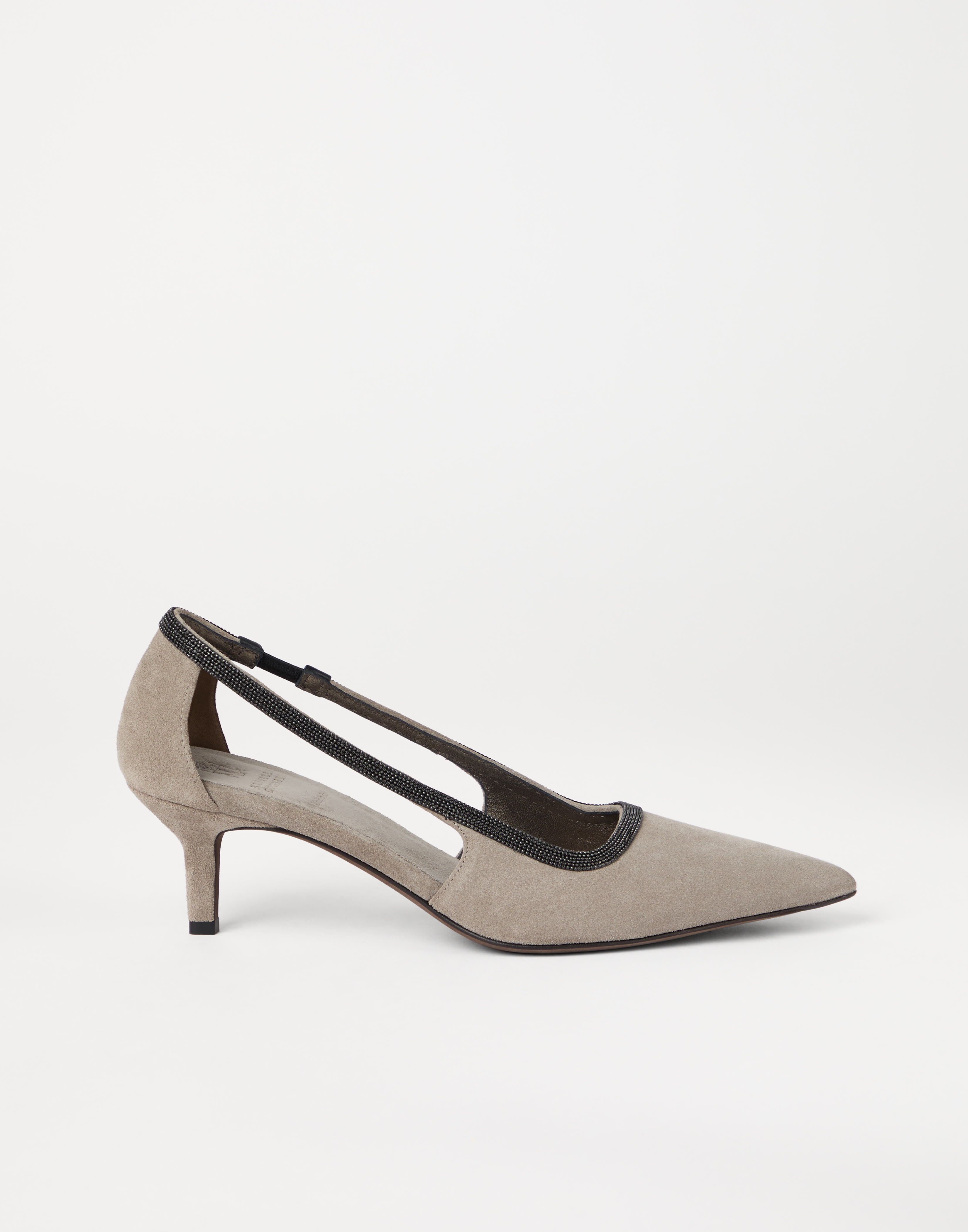 Suede city heels with precious strap - 5