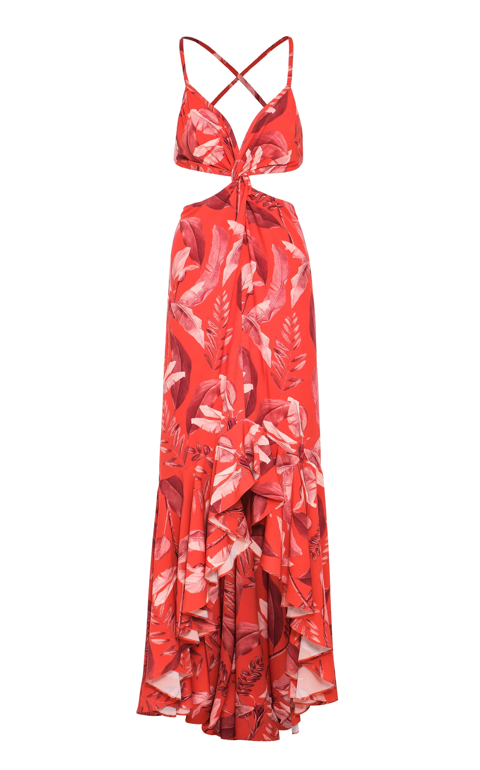 La Sierpe Cutout Printed Crepe Maxi Dress print - 1