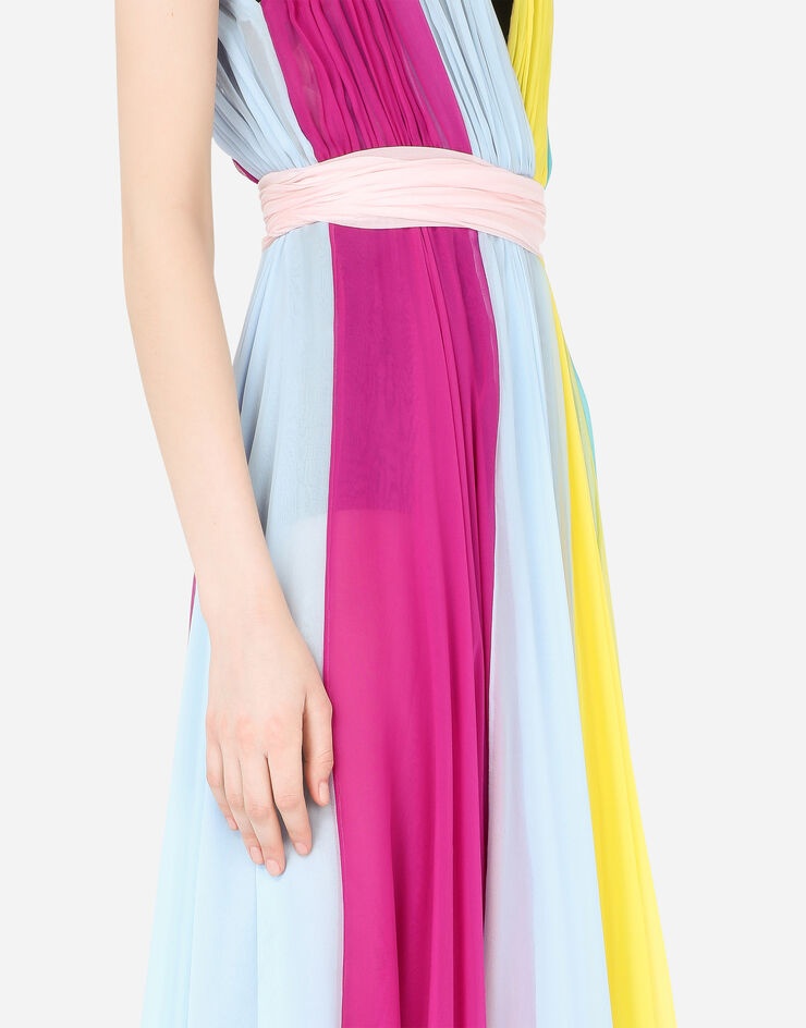 Long multi-colored chiffon dress - 5