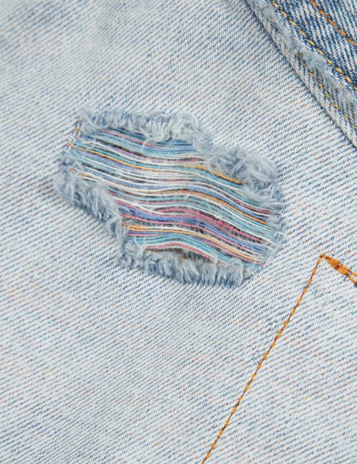 DISTRESSED SEAGULL DECONSTRUCTED LOOSE FIT DENIM JACKET - 8
