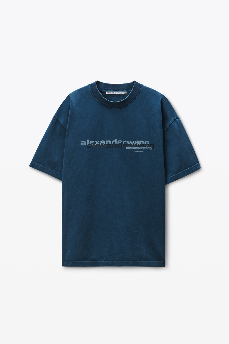 Navy Cotton Oversized Logo Tee 1