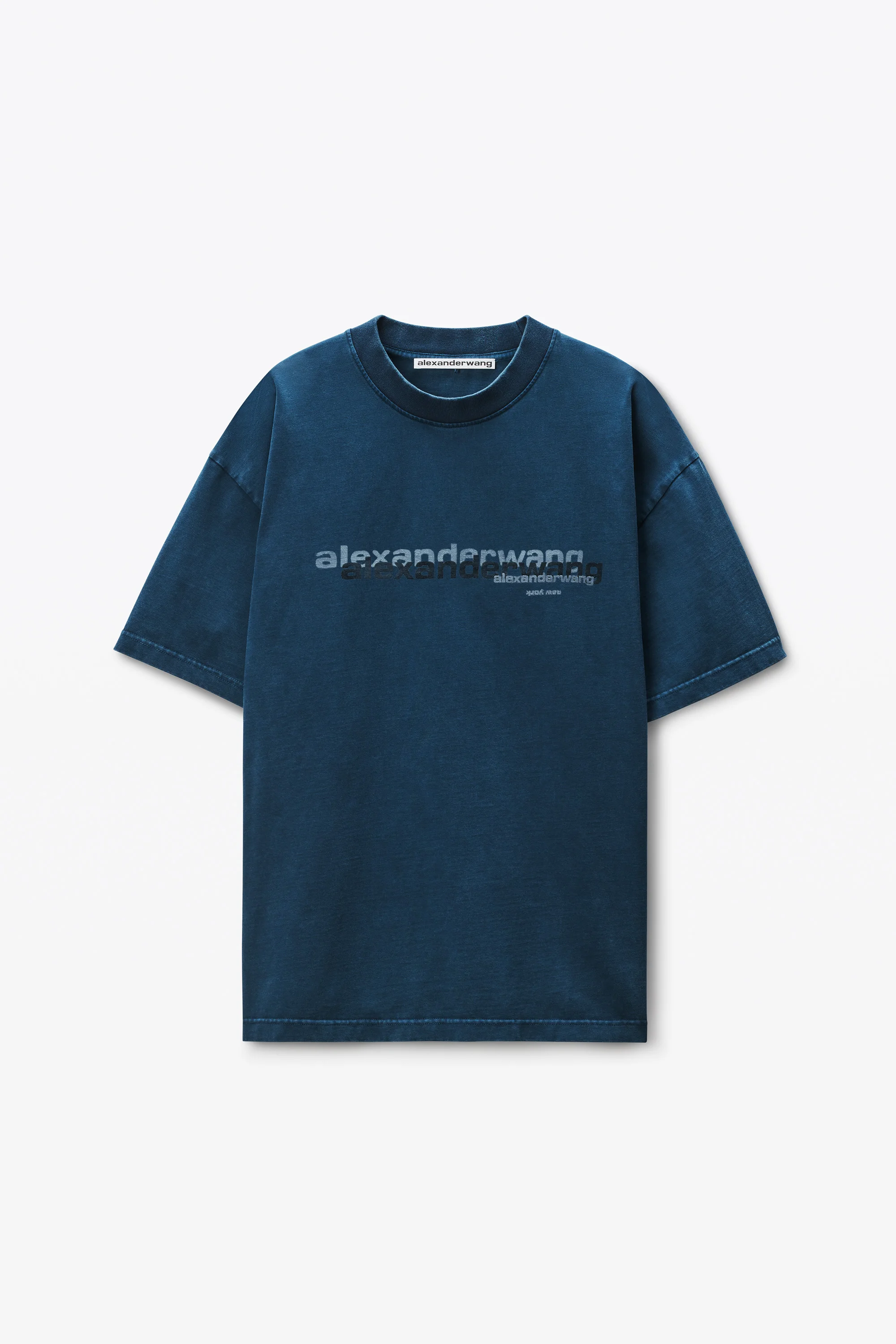 Navy Cotton Oversized Logo Tee - 1