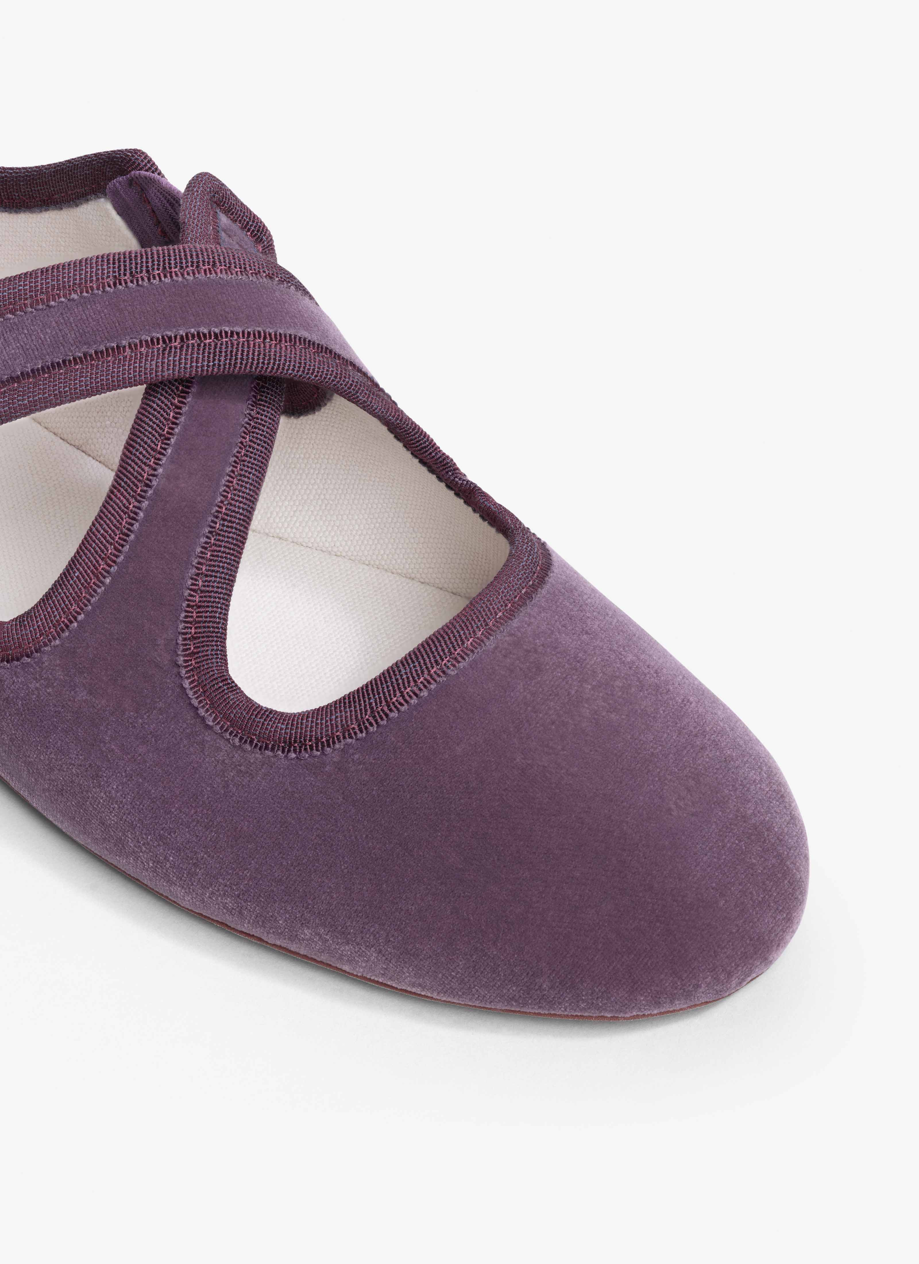 CRISS CROSS BALLET FLATS IN VELVET - 4