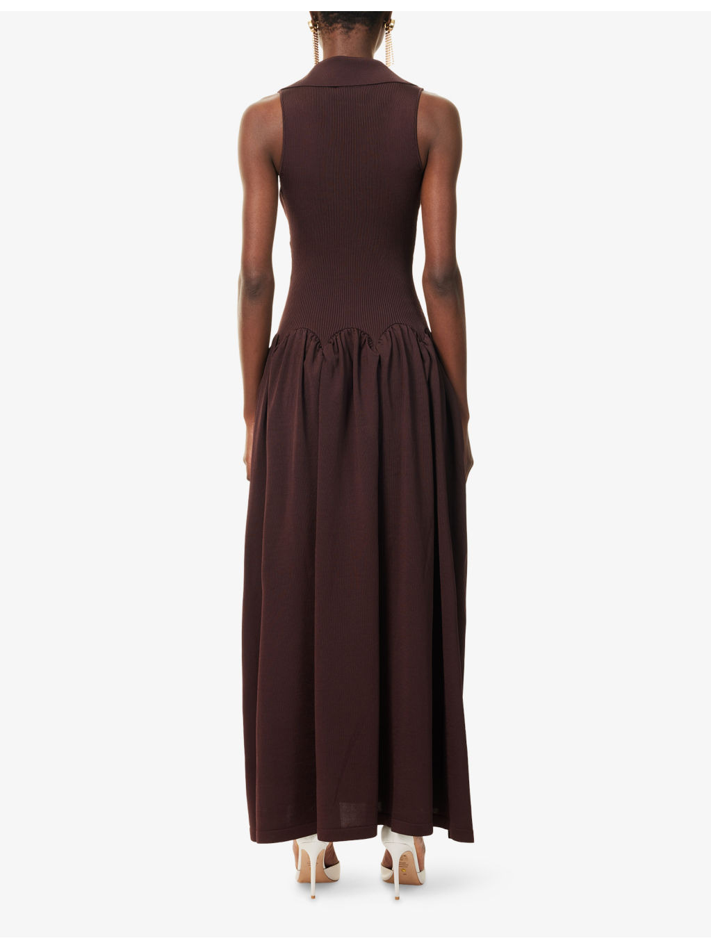 Ribbed Sleeveless Knitted Midi Dress - 4