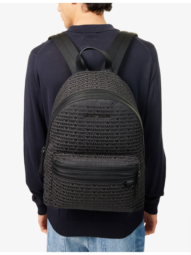EMPORIO ARMANI Jacquard Cotton-Blend Backpack outlook