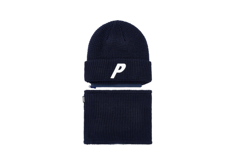 PALACE ZIP OFF FACEWARMER P BEANIE NAVY outlook