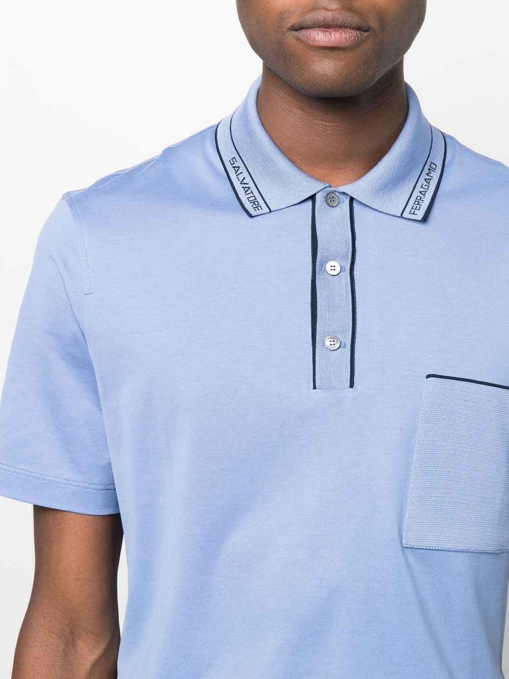 logo-trimmed polo shirt - 5