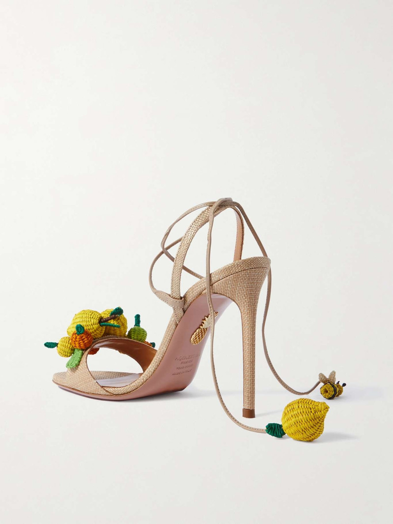 Citrus Punch embellished raffia sandals 3