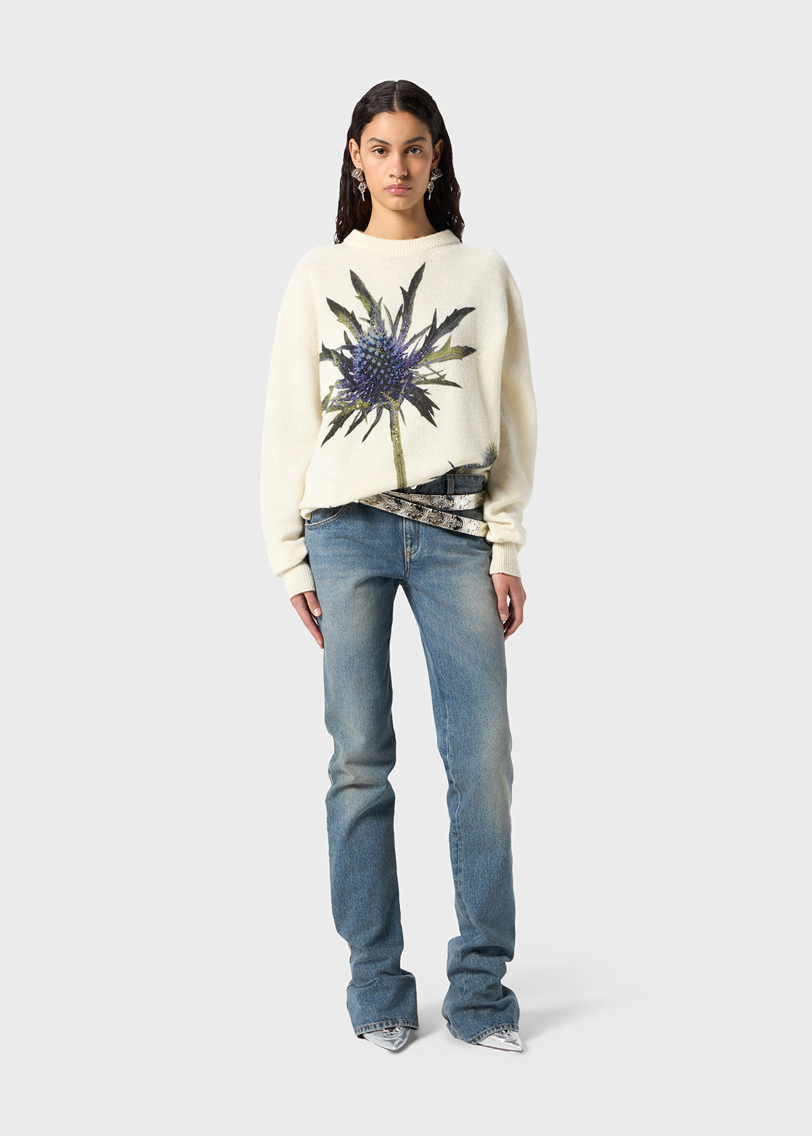 STRAIGHT LEG JEANS WITH LOGO EMBROIDERY - 2