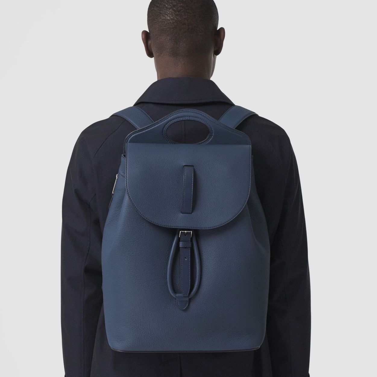 Grainy Leather Pocket Backpack - 3