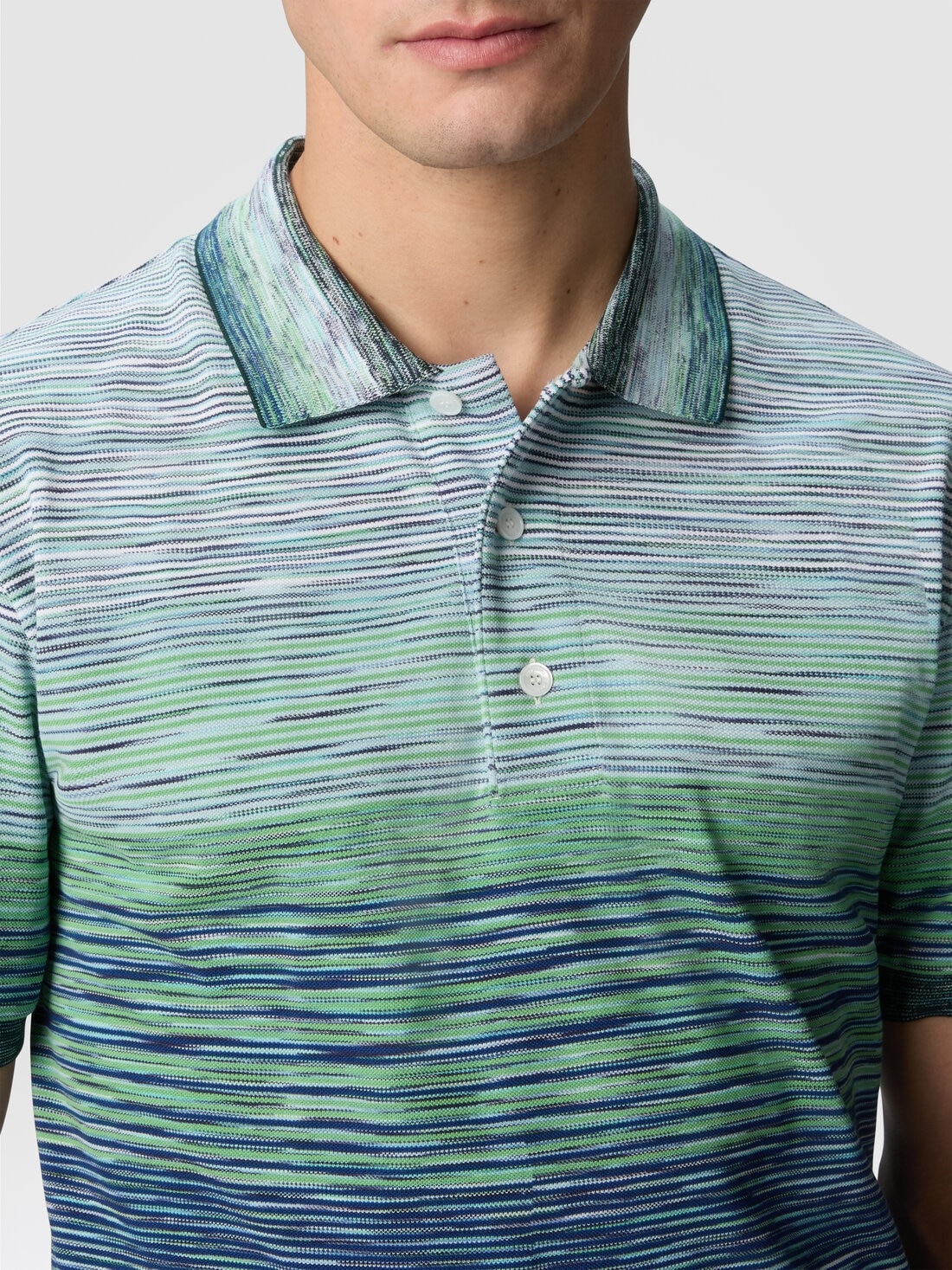 Polo shirt in shaded slub cotton piqué - 5