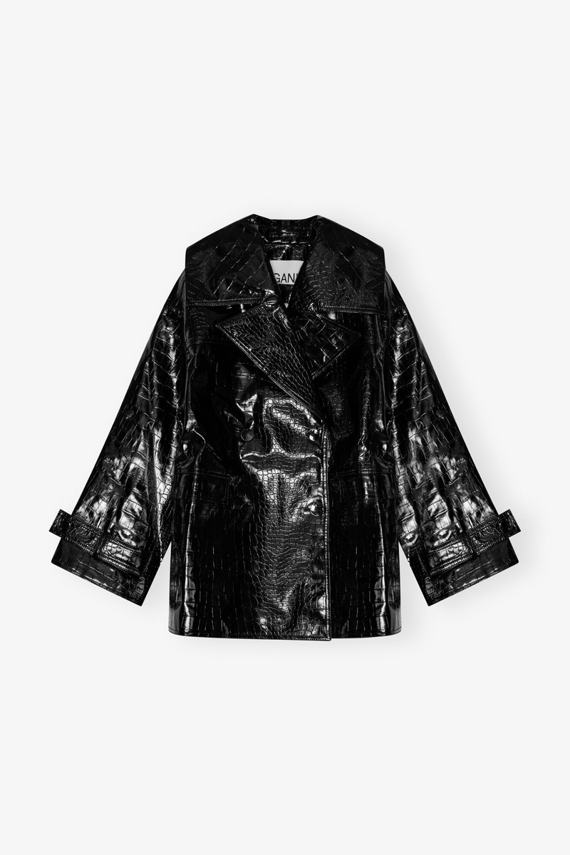 BLACK FUTURE COATED MIDI JACKET 1
