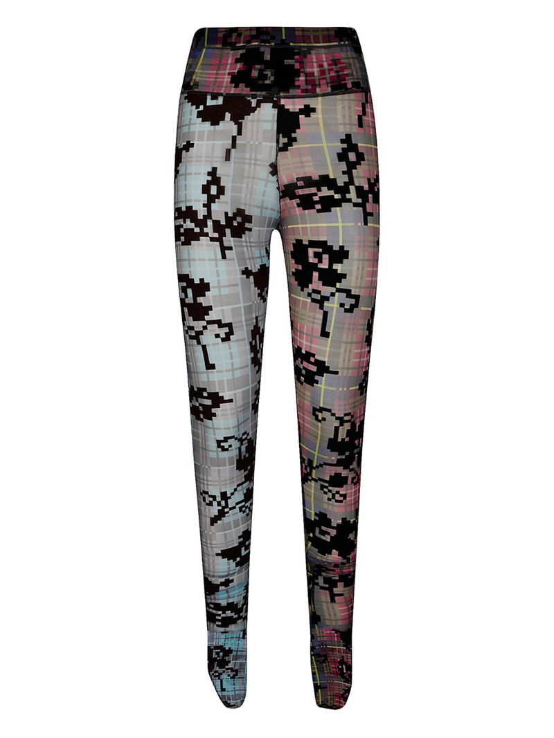 mesh checked leggings 1