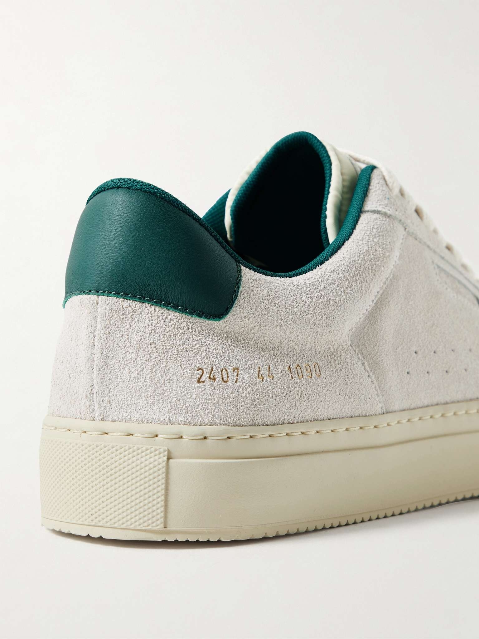 Tennis Pro Shell and Leather-Trimmed Suede Sneakers - 6