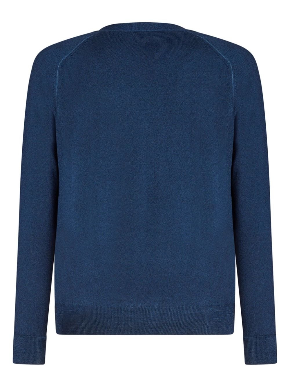 logo-embroidered virgin-wool cardigan - 5