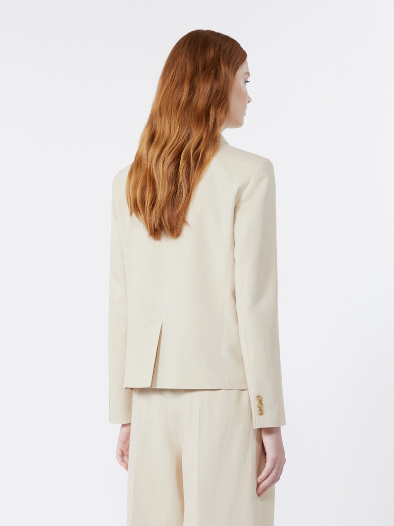 NEMBI Viscose and linen blazer - BEIGE 4