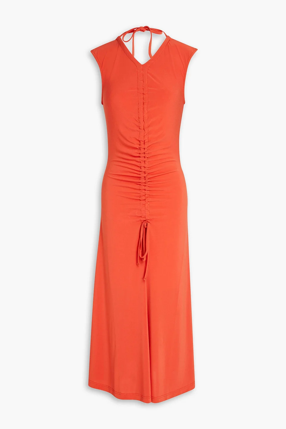Flared ruched jersey midi dress - 1