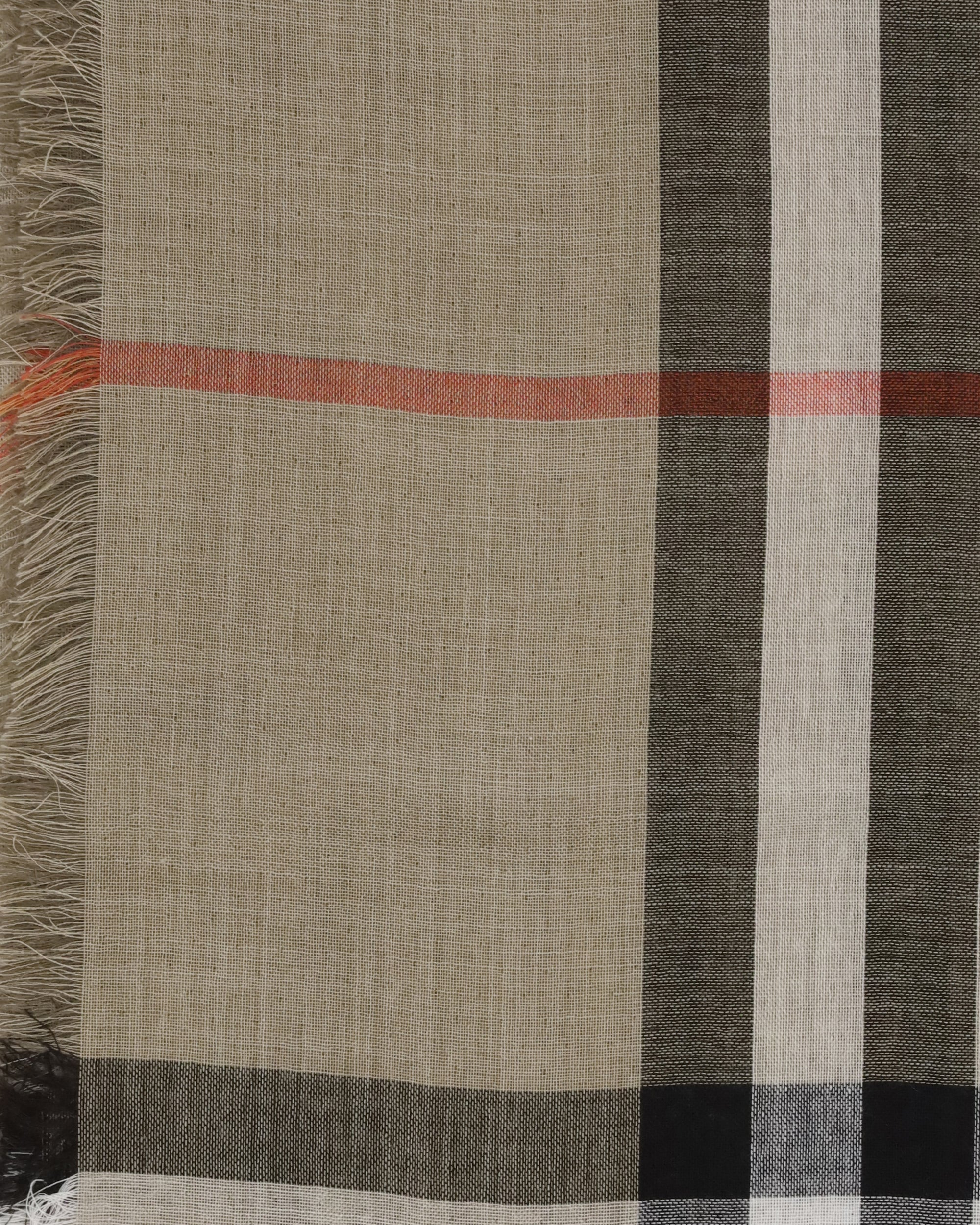 Check Reversible Wool and Silk Scarf - 3