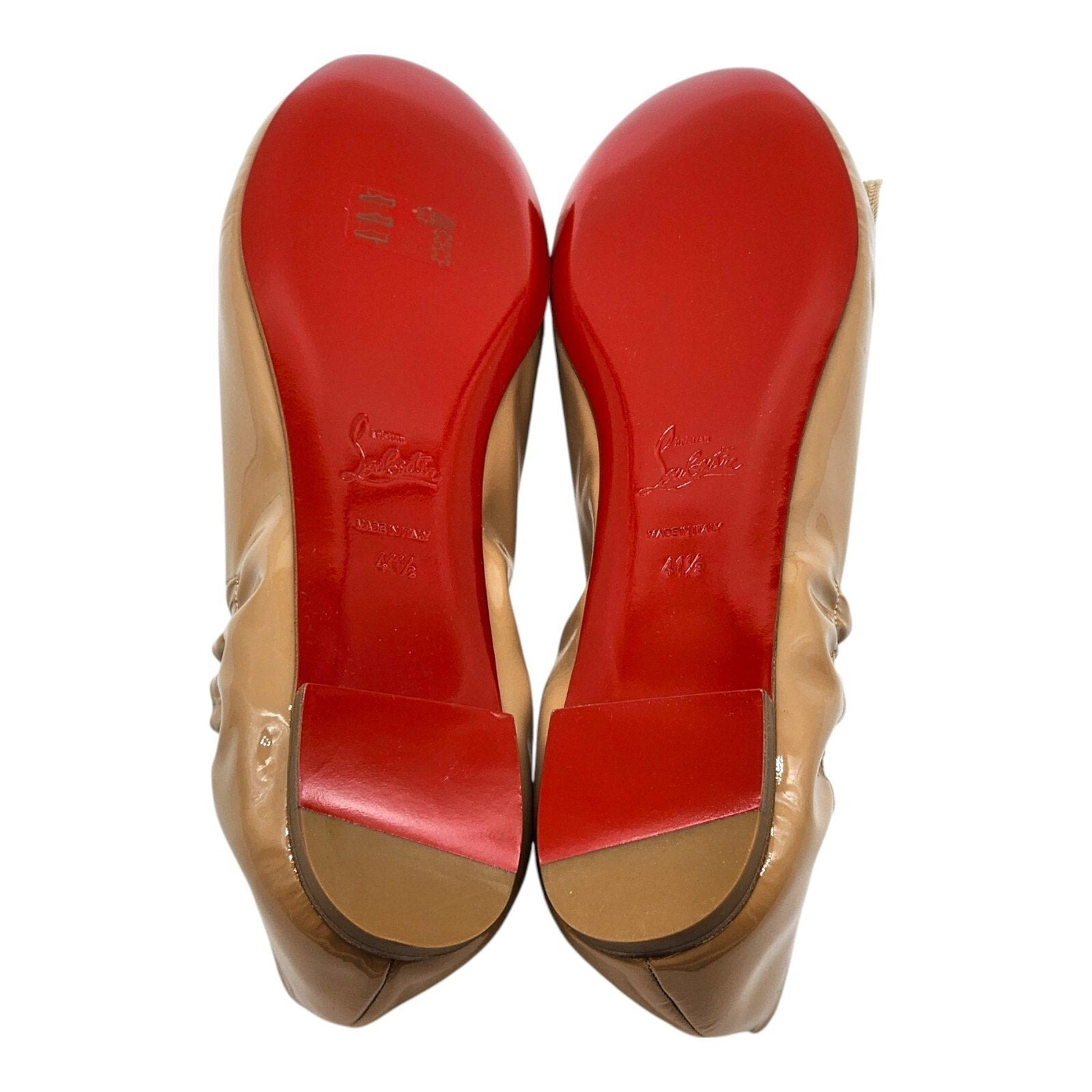Christian Louboutin Gloriana Flat Patent Leather Ballet Flats Nude EU 41.5 US 11 - 6