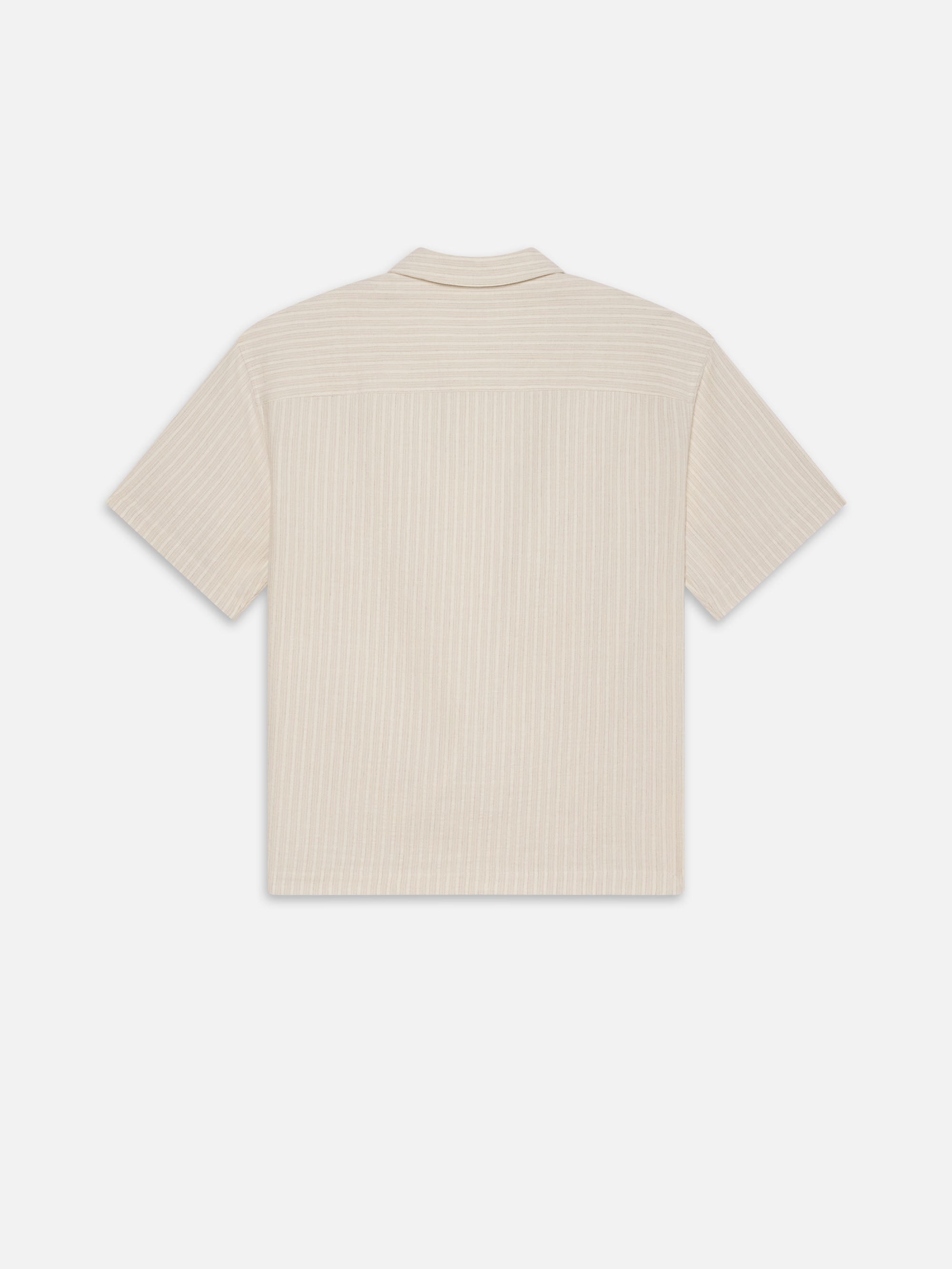 Jacquard Cotton S/S Shirt in White Sand - 5