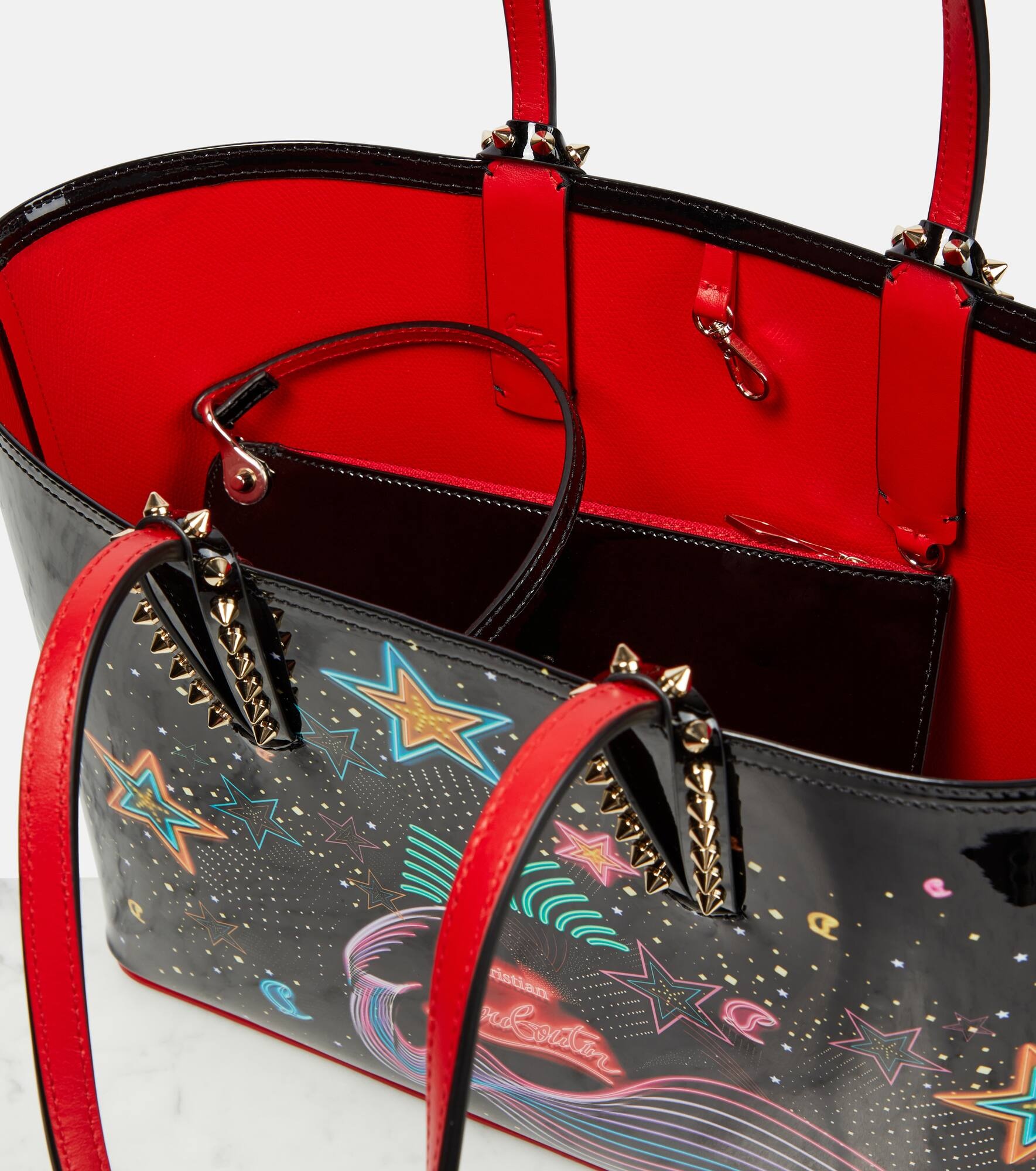 Cabata Small printed leather tote bag - 3