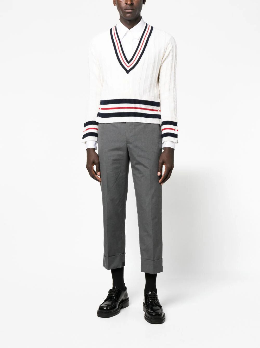 Thom Browne Men Fit 1 Gg Backstrap Trouser In Typewriter Cloth - 7