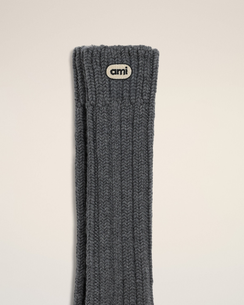 GREY WOOL SOCKS WITH AMI PATCH 3
