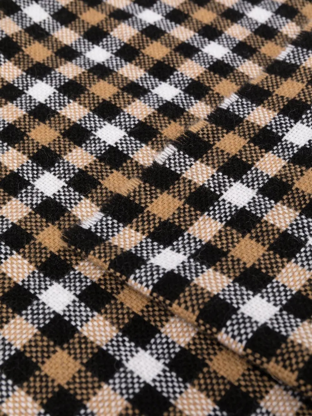 wool-blend check pattern scarf - 3