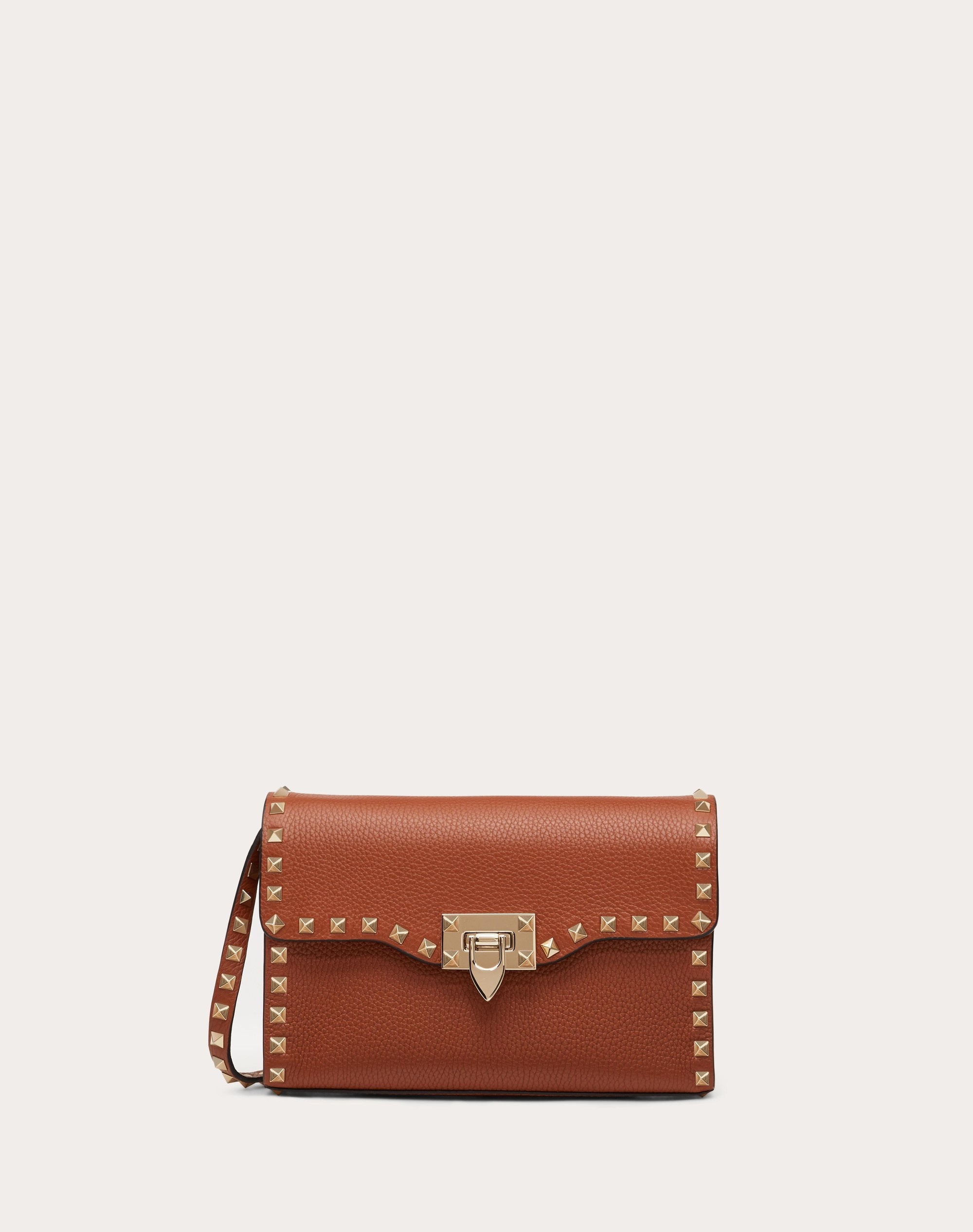 SMALL ROCKSTUD GRAINY CALFSKIN CROSSBODY BAG