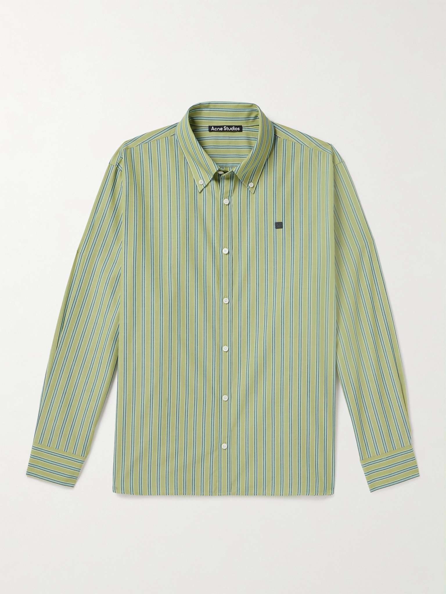 Logo-Appliquéd Striped Cotton Shirt - 1