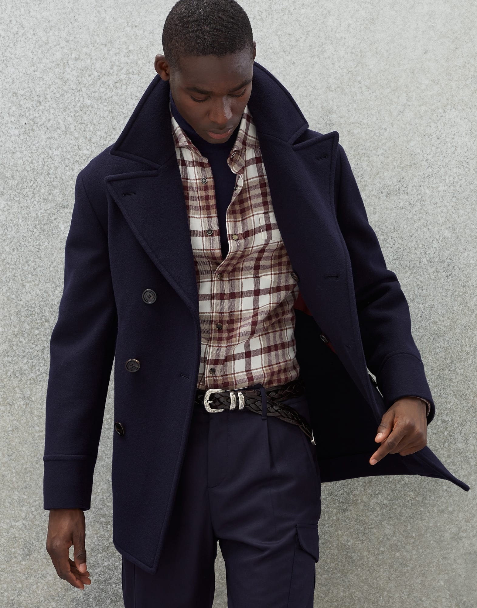 BRUNELLO CUCINELLI: double-breasted coat in wool and cashmere