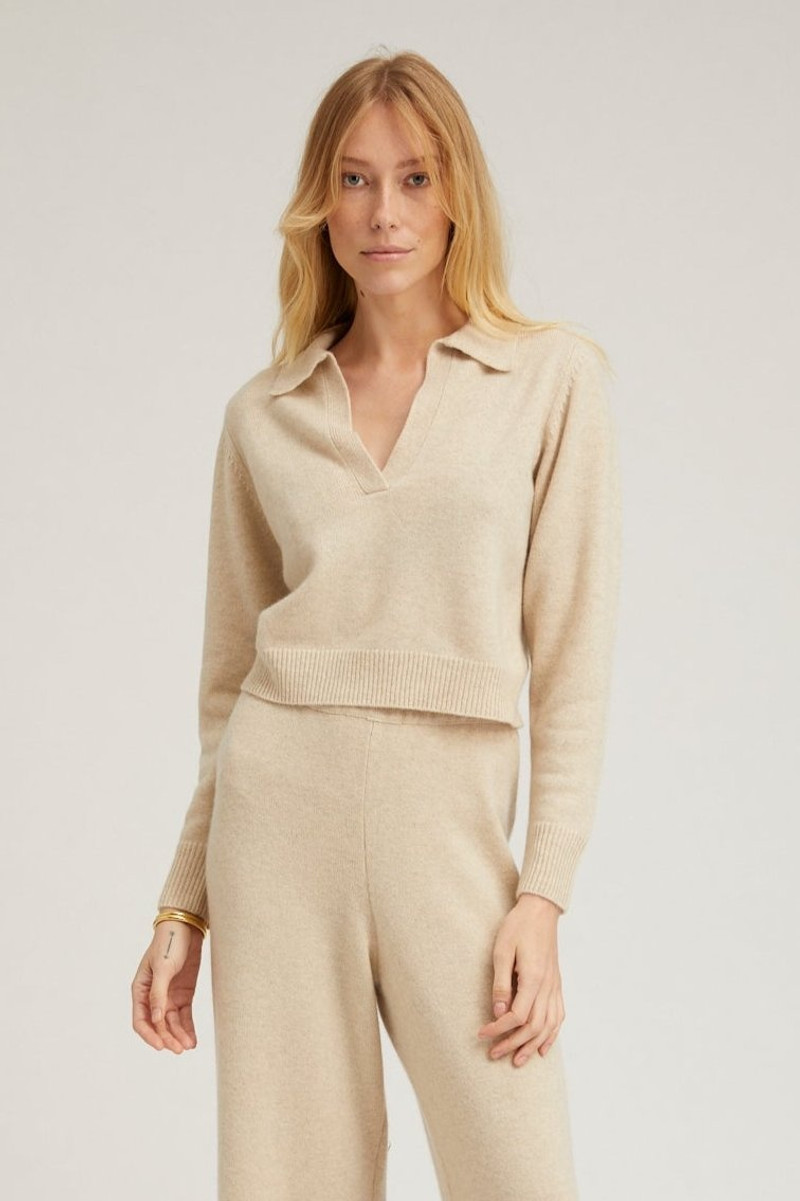 OYSTER CASHMERE HENLEY SWEATER 1