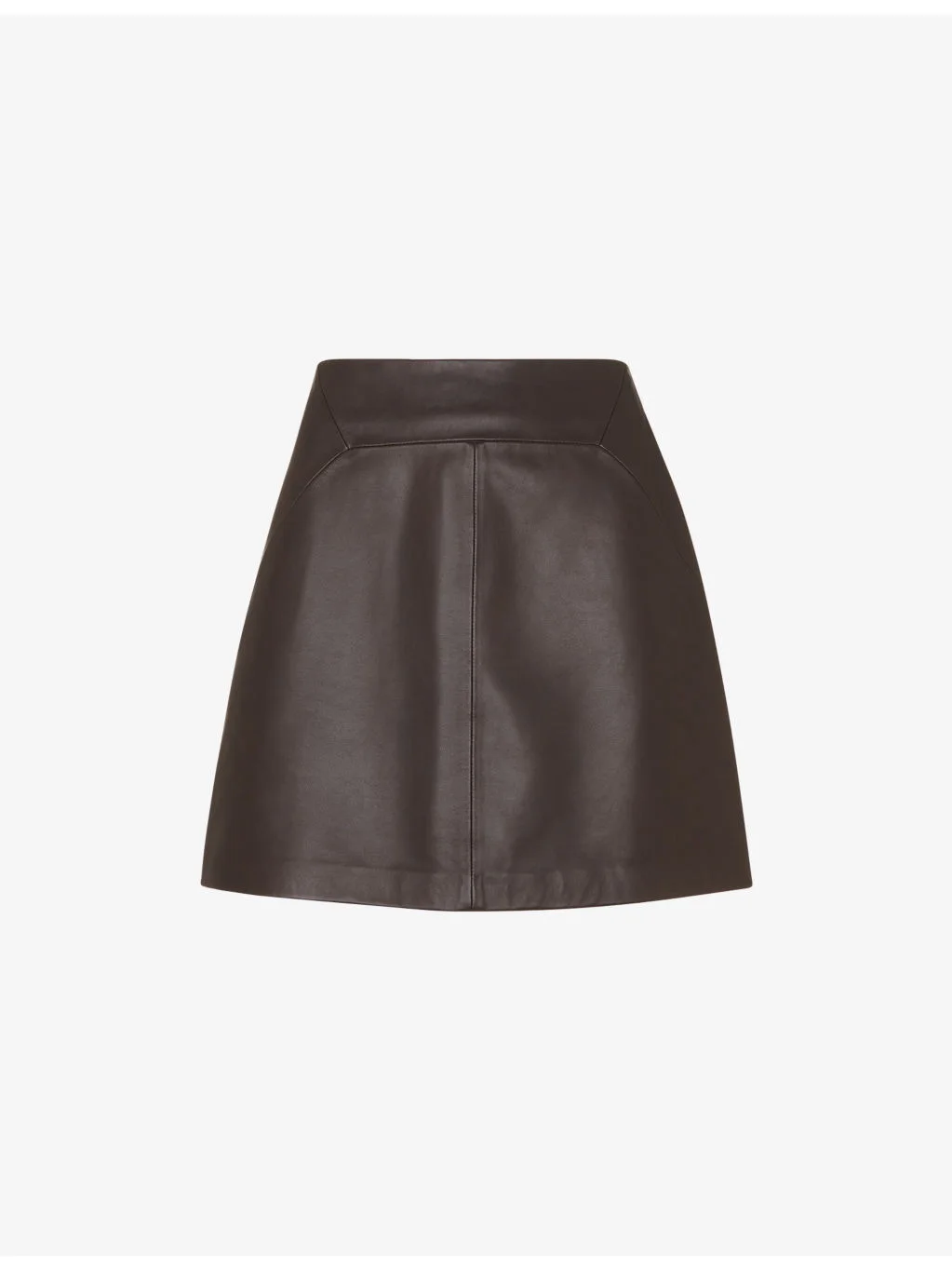 A-Line High-Rise Leather Mini Skirt - 1