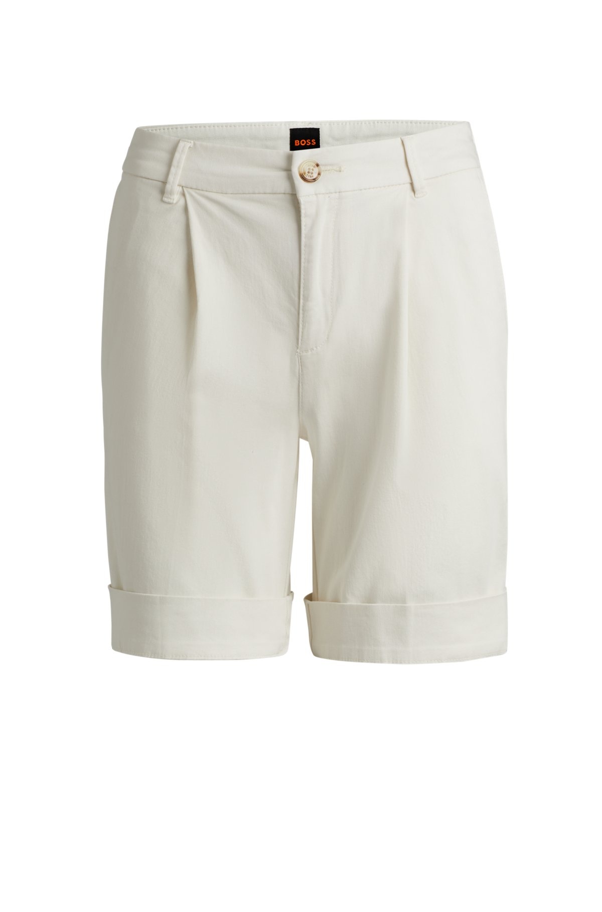 RELAXED-FIT HIGH-RISE SHORTS IN STRETCH COTTON - 1