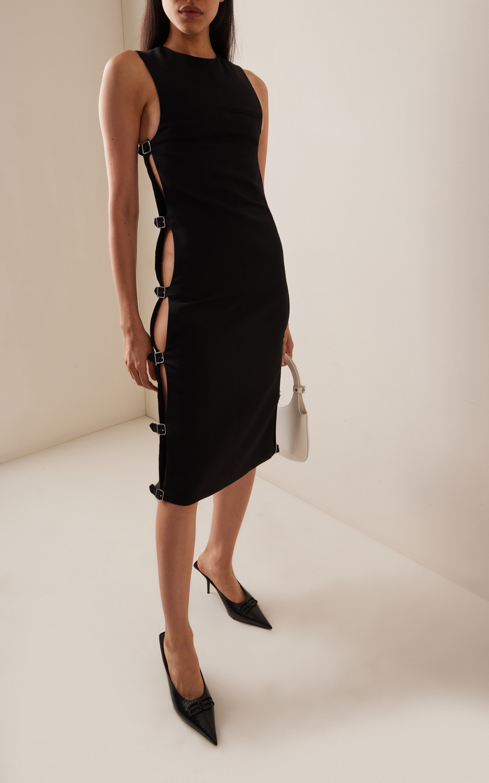 Sangle Wool Tunic Dress black - 2