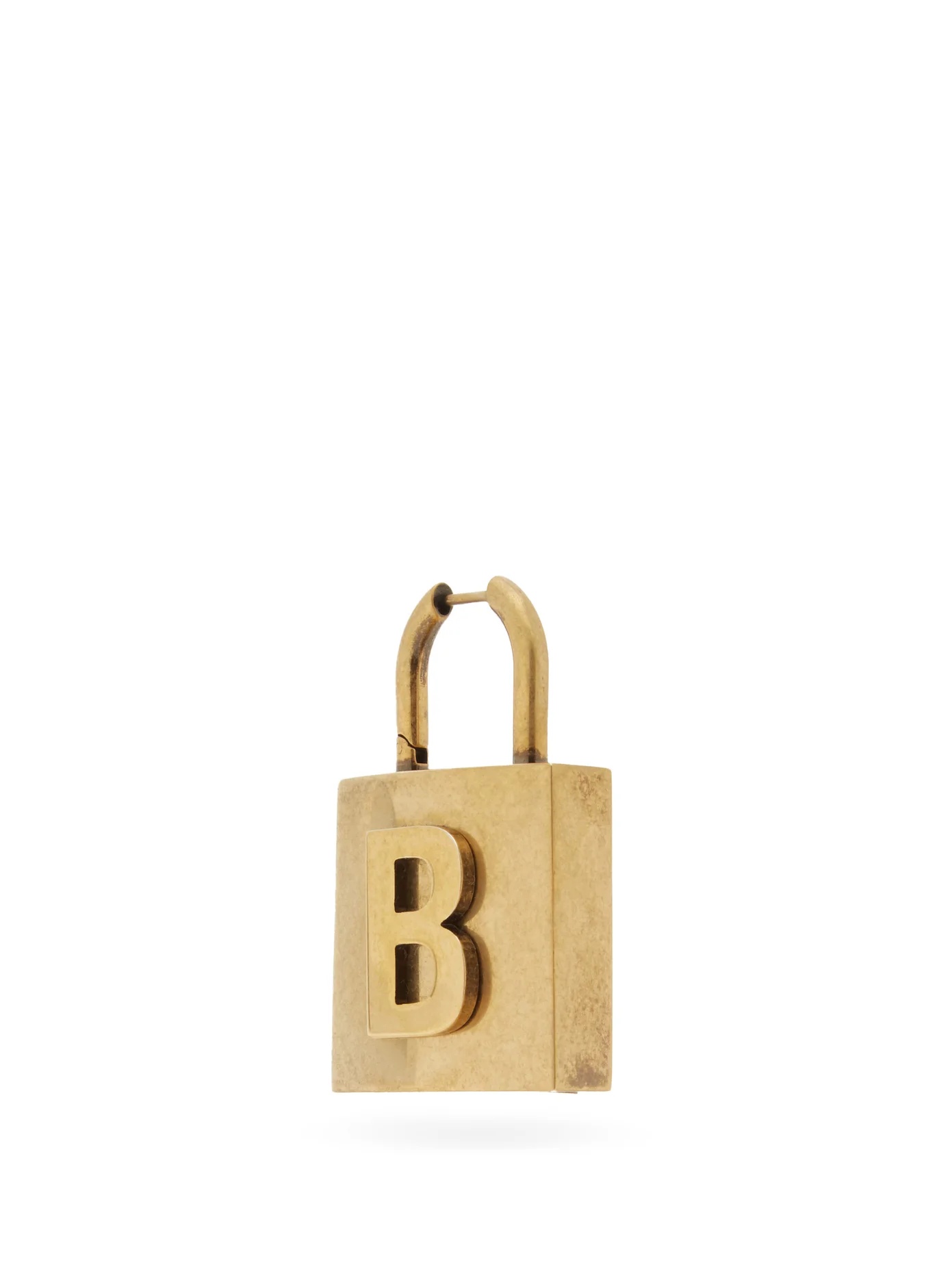 B-logo padlock single earring - 1