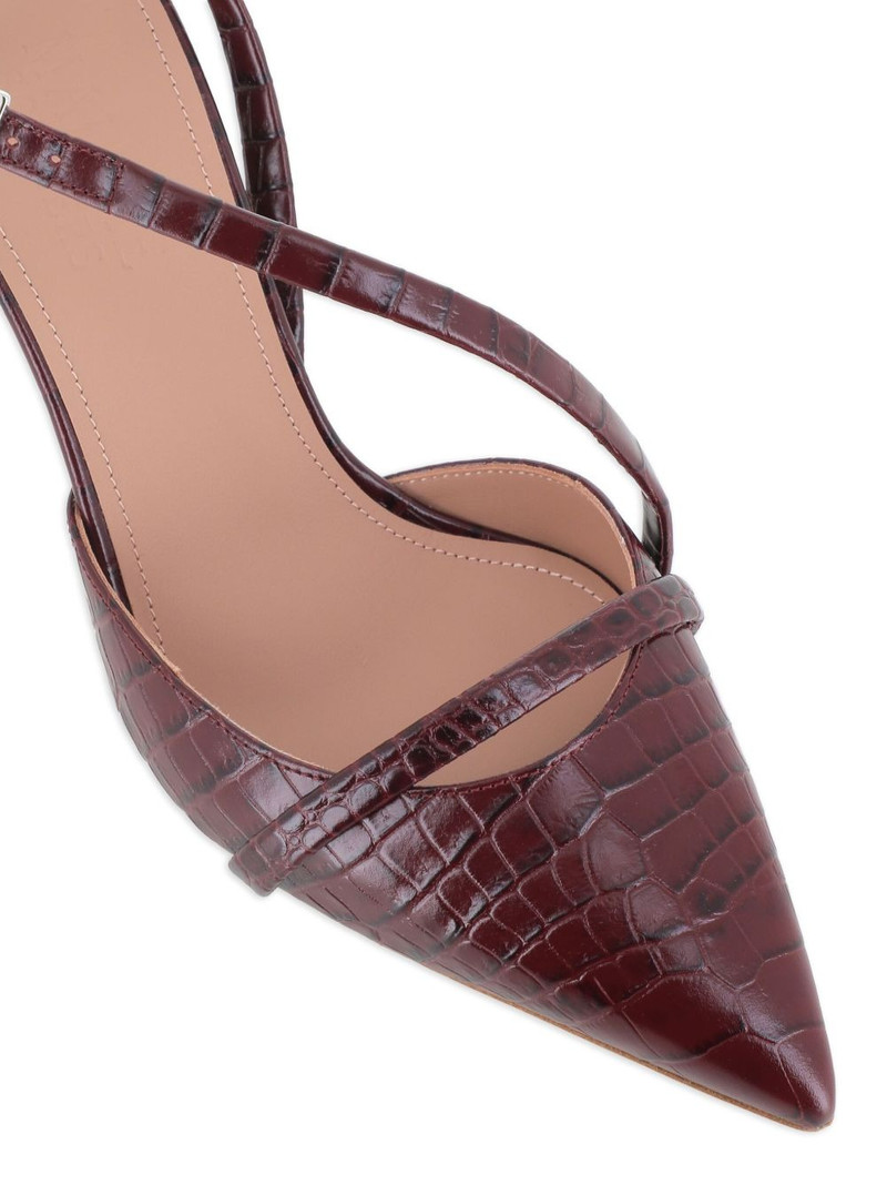 70mm Valeria crocodile-embossed pointed-toe pumps 4
