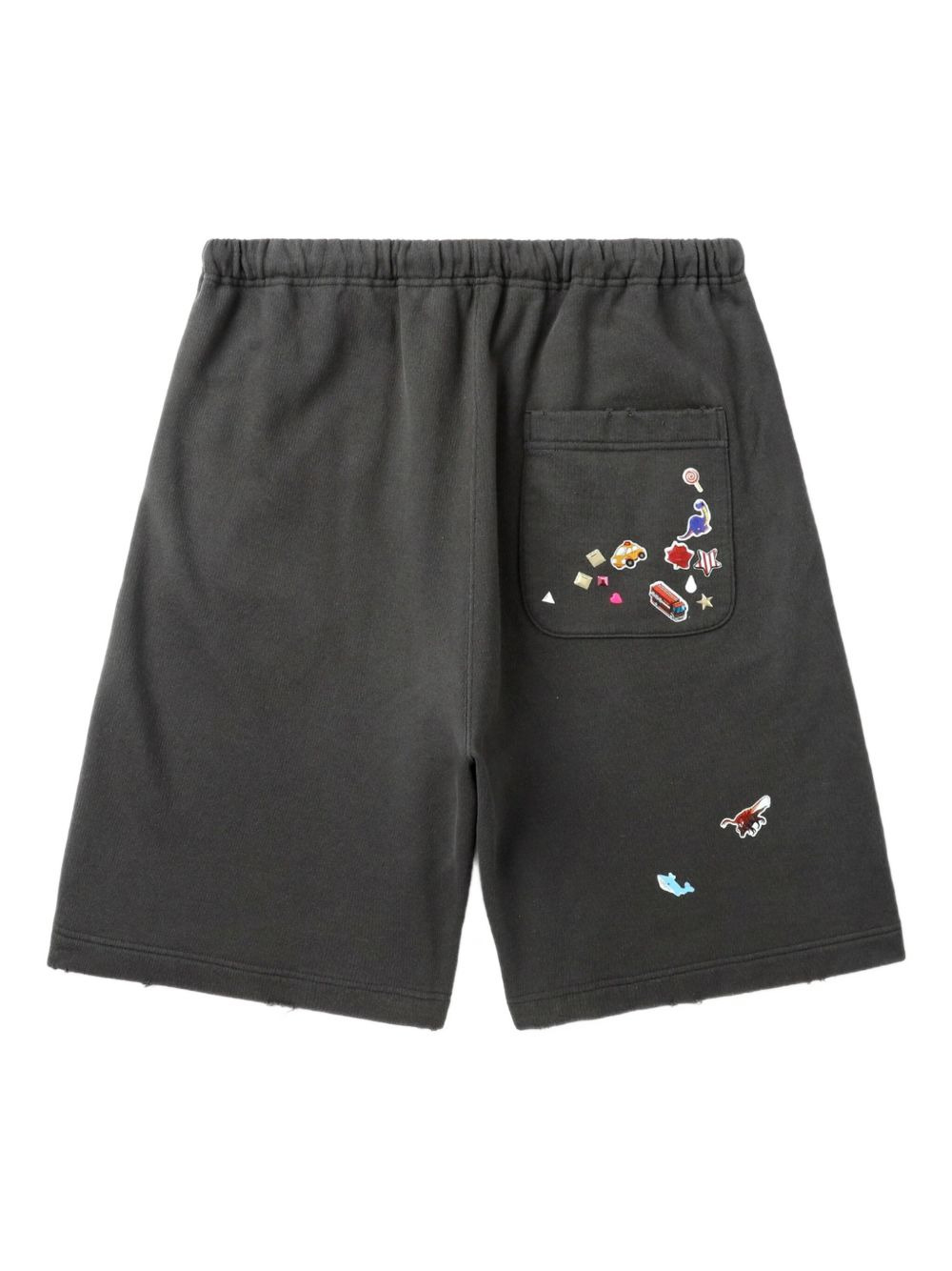 embroidered patch shorts - 5