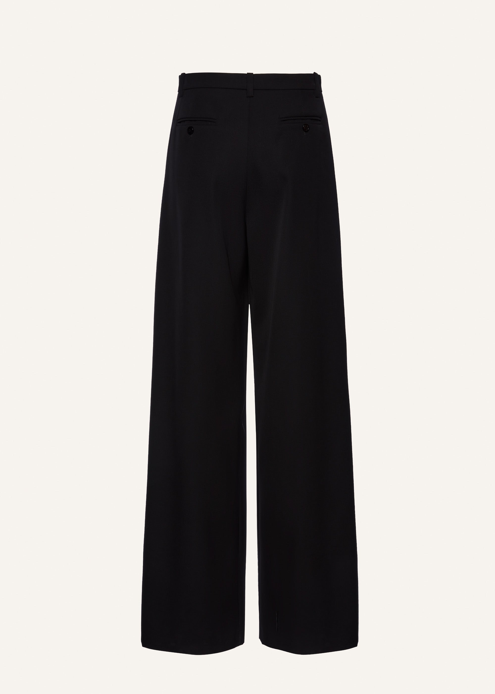 Wide-leg wool trousers in black - 2