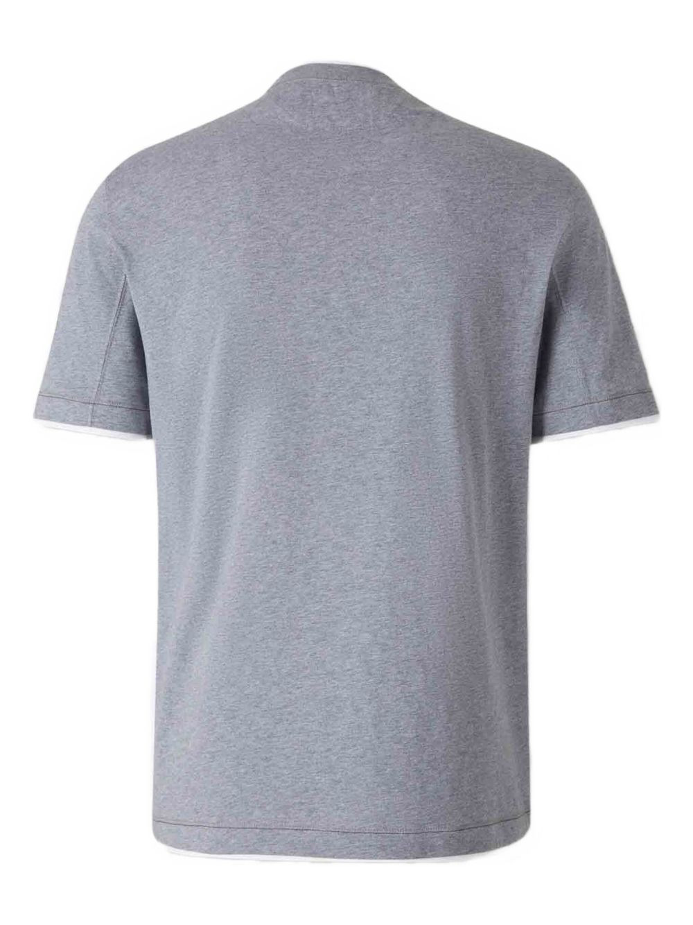 embroidered-logo ribbed-neckline T-shirt - 2