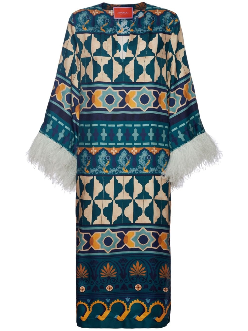 The Kaftan feather-trim dress - 1