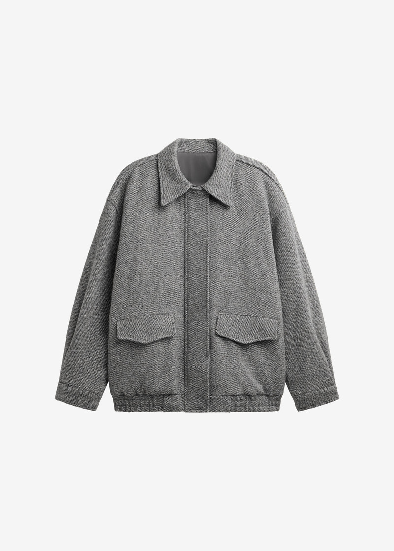 Vanves Wool Blouson Jacket - Grey Melange 1