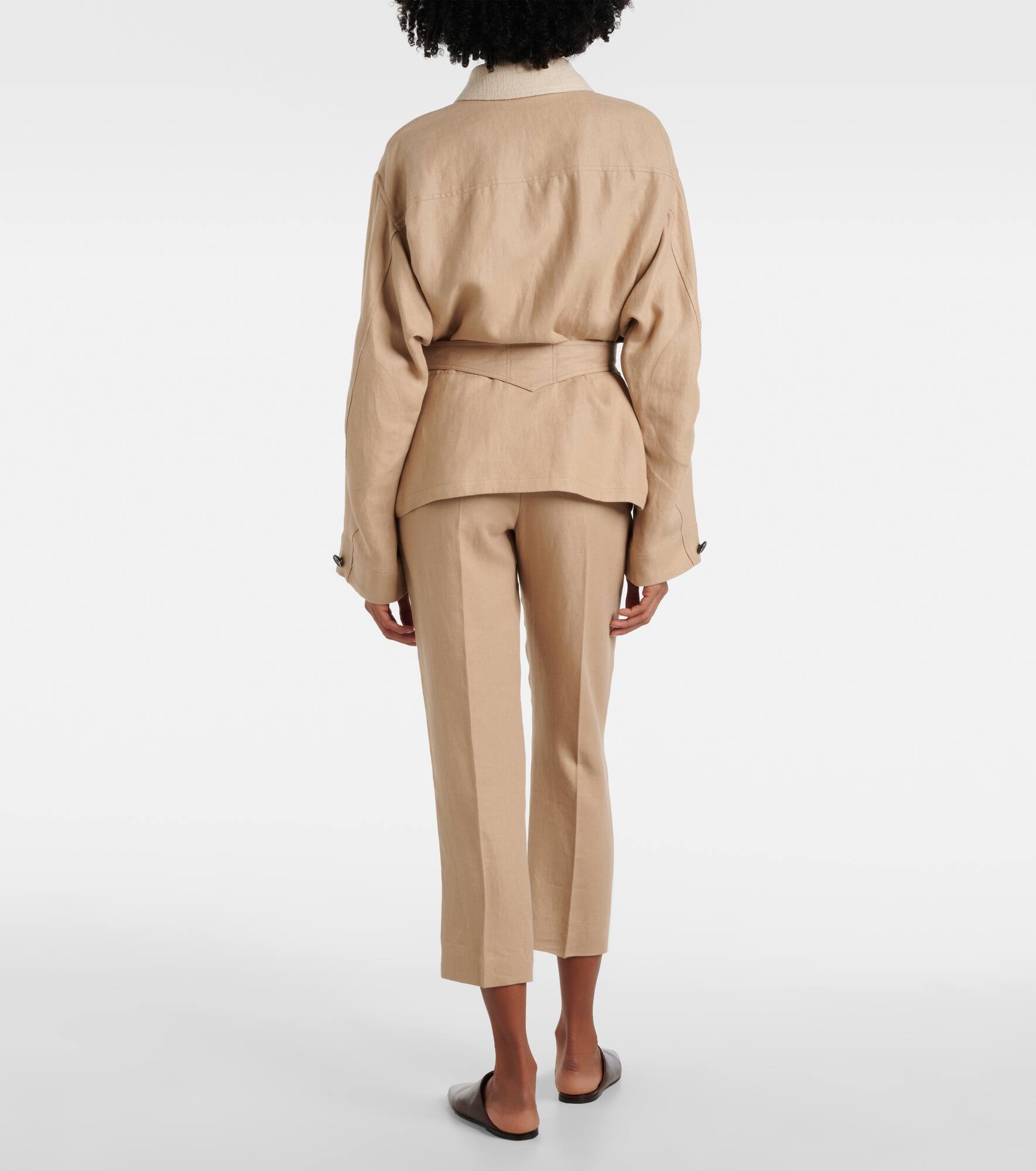 Dillon linen crêpe jacket - 3