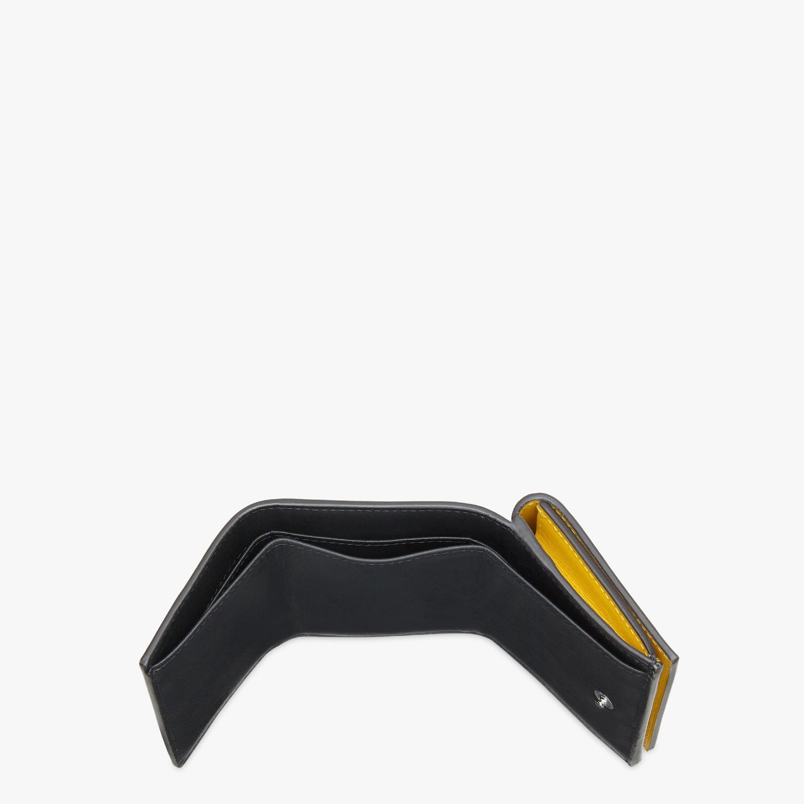 Yellow leather tri-fold wallet - 4